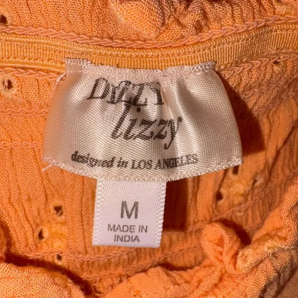 Orange Ruffled Women's Top size medium - Picture 3 of 5